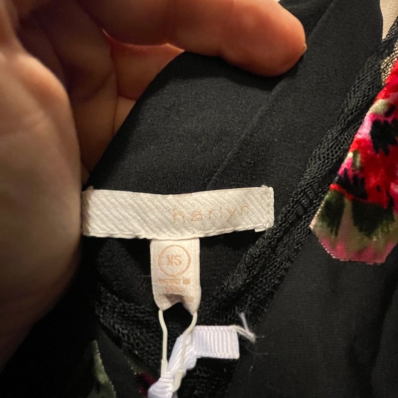 Harlyn VELVET BURNOUT COWL NECK SLIP DRESS Blk XS - Picture 4 of 8